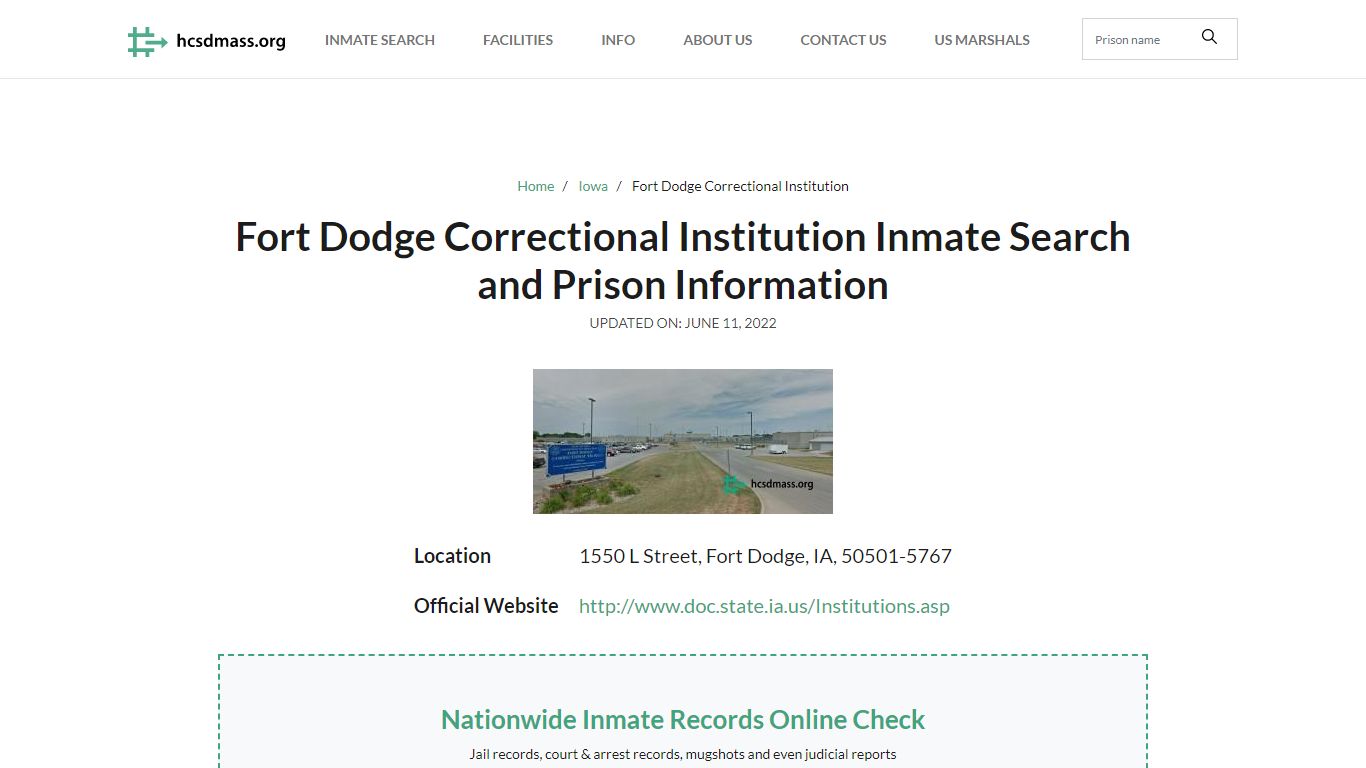 Fort Dodge Correctional Institution Inmate Search ...